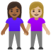 👩🏾‍🤝‍👩🏼 women holding hands: medium-dark skin tone, medium-light skin tone display on Google